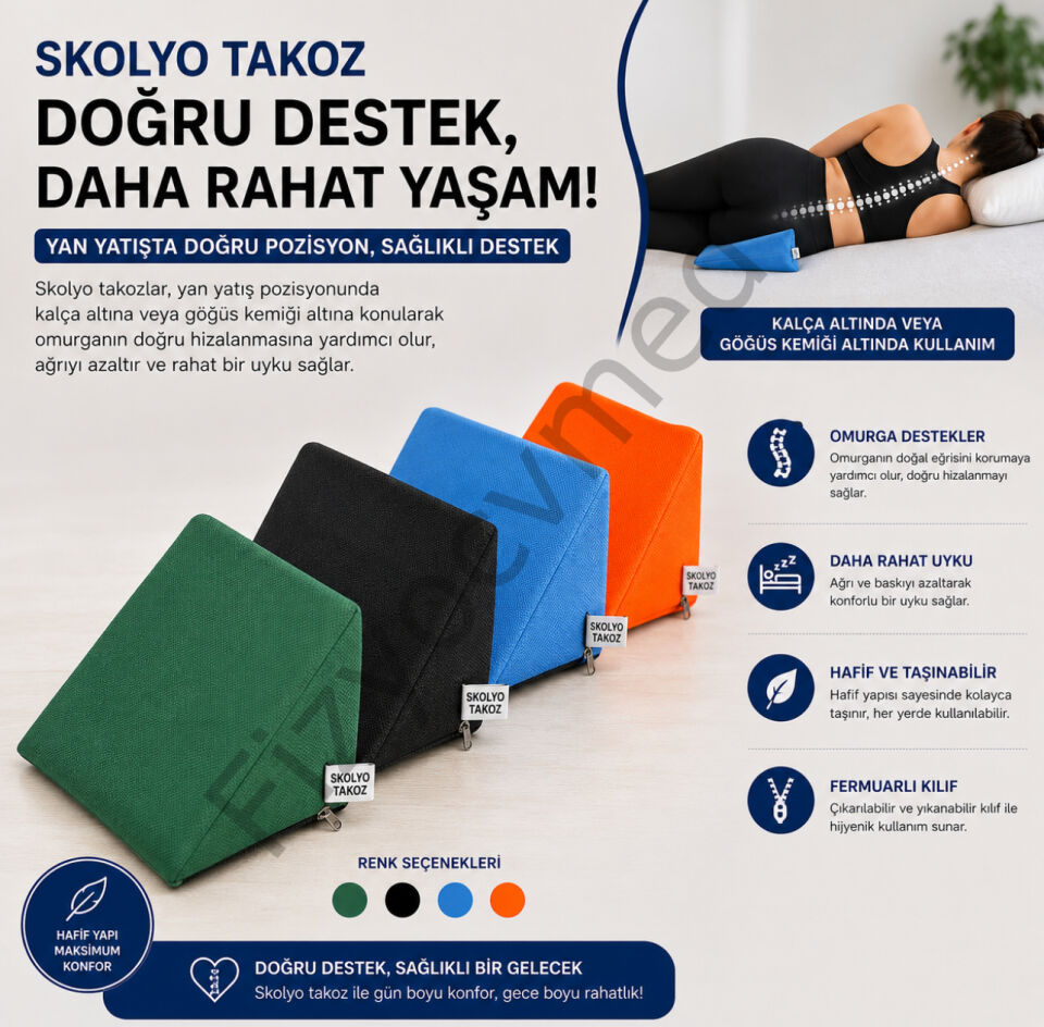 Rice bag üçgen skolyoz destek yastığı